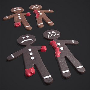 Half Eaten Cookie Men 3D model