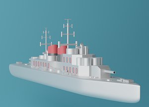 cartoon ship toon 3D model
