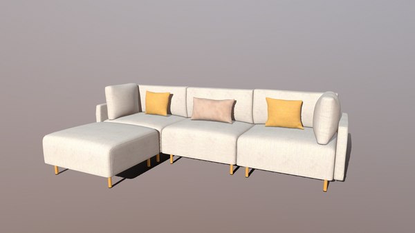 Sofa L shaped 3D model