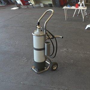 3D Single Oxygen Bottle Trolley model