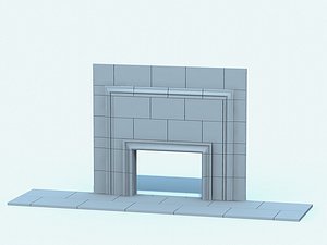 limestone fireplace 3d 3ds