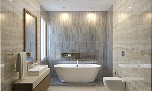 3D scene modern bathroom