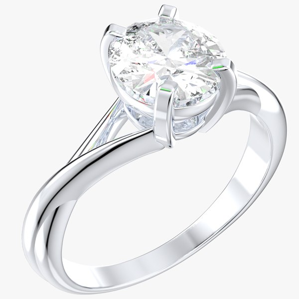 Twisted Oval Gemstone Engagement Ring 3D CAD Design-O11031OR 3D