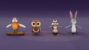 Animated Cartoon Animals 3D Models Pack 6 3D model
