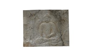 3D model Seated Rock-carved Buddha