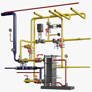 3D industrial pipes