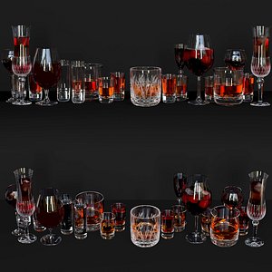 Set of glasses 3D model