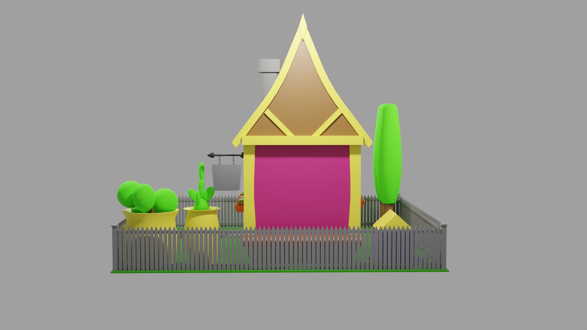 Low Poly House Pink 3D Model - TurboSquid 2010816