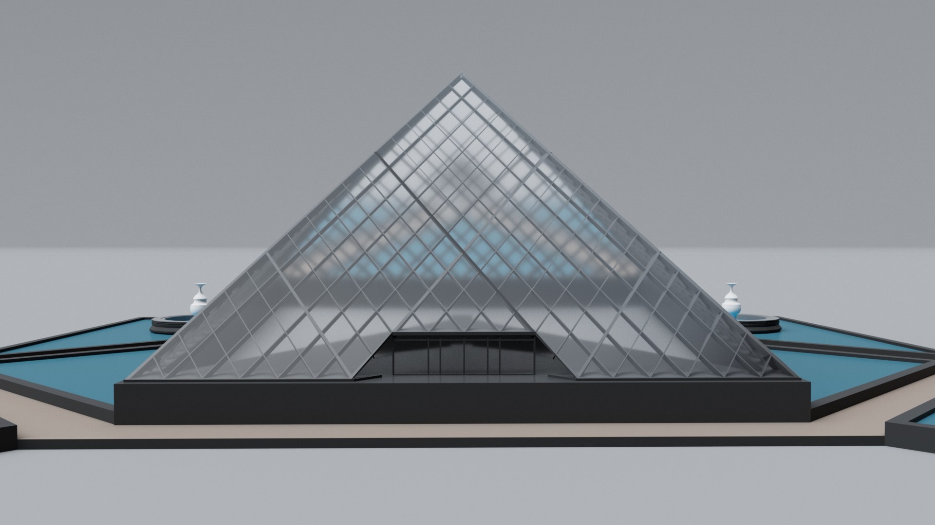 3D Model Pyramide Louvre Landmark Monument - TurboSquid 2532213