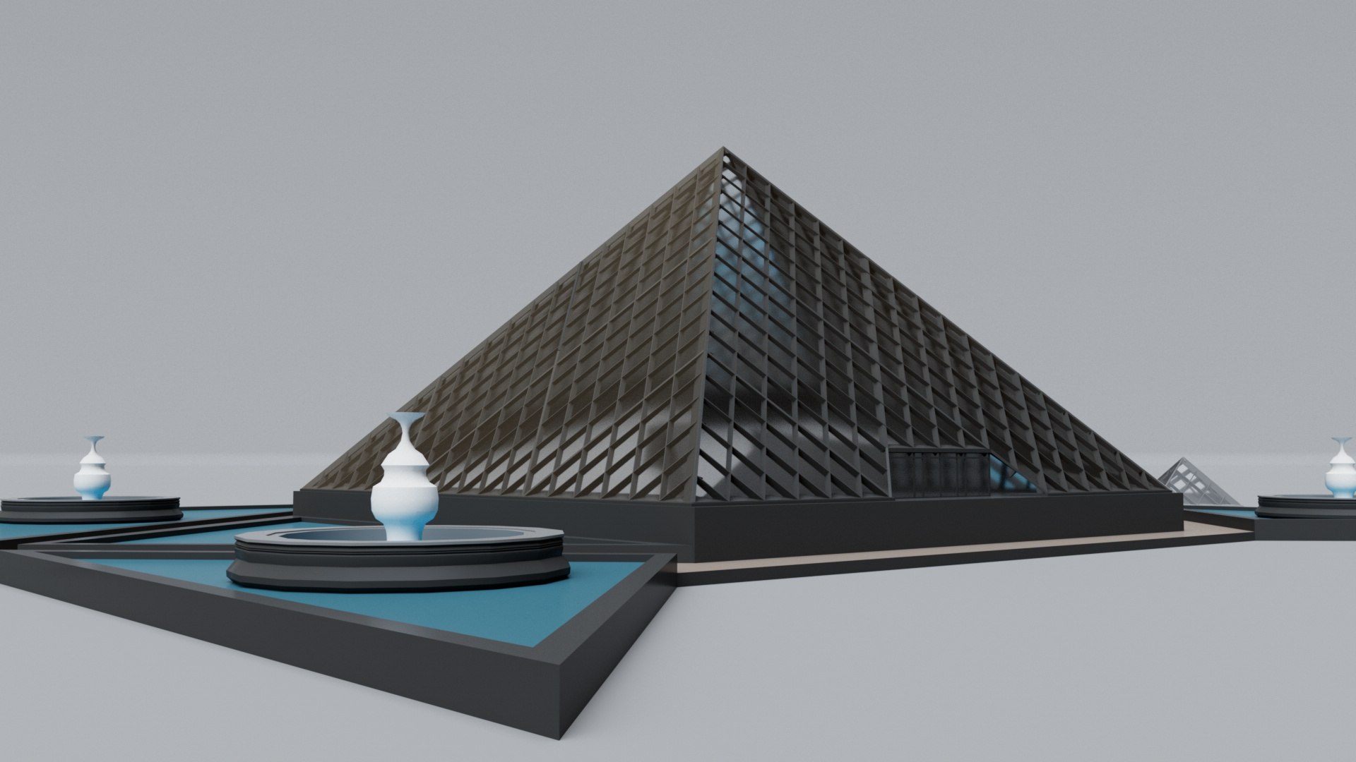3D Model Pyramide Louvre Landmark Monument - TurboSquid 2532213
