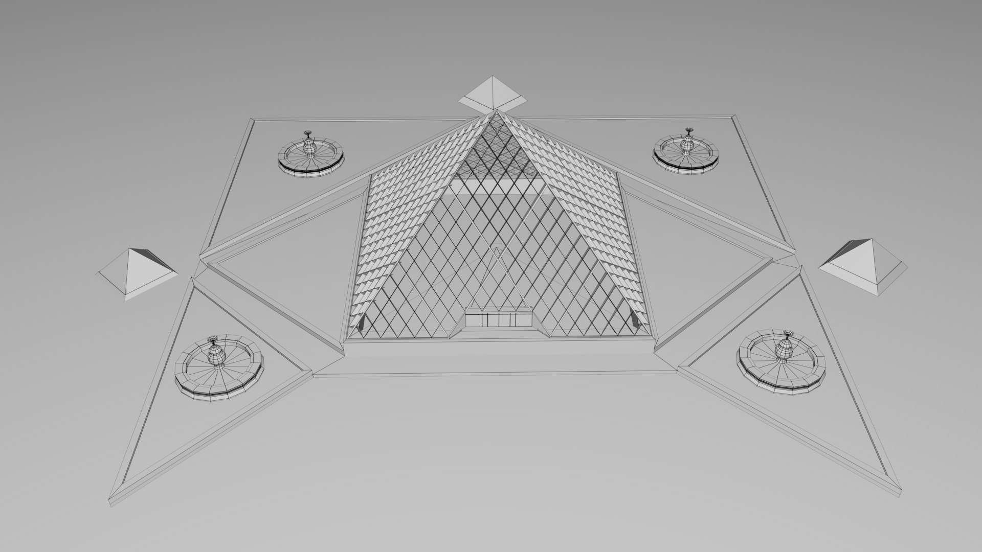 3D Model Pyramide Louvre Landmark Monument - TurboSquid 2532213