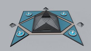 3D model Pyramide Louvre Landmark Monument