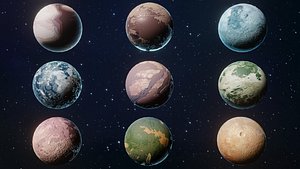 Alien Sci-Fi Planets 3D Models Pack