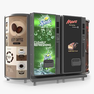 drinks vending machine lightboxes 3D model