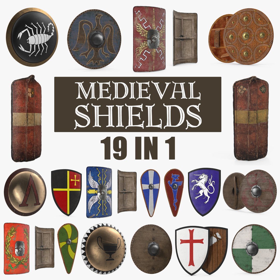 Medieval Shields 3D Models Collection 3D model preview