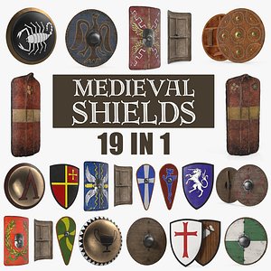 3D medieval shields