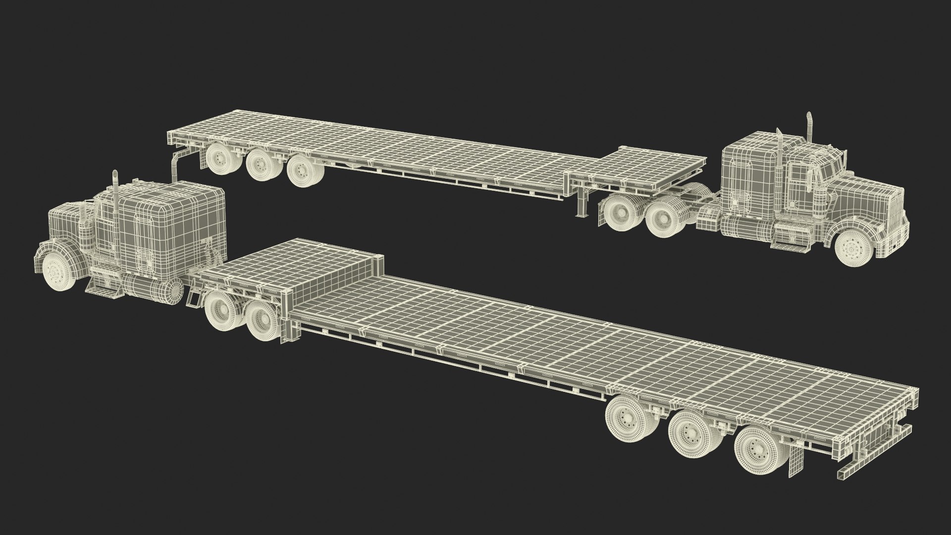Semi Truck with Flatbed Trailer 3D model https://p.turbosquid.com/ts-thumb/Pe/SJb6t2/Ra/semitruckwithflatbedtrailervray3dmodel064/jpg/1713289720/1920x1080/fit_q87/9ff662b1c56afa4b3ba14267241e5da389979c5d/semitruckwithflatbedtrailervray3dmodel064.jpg