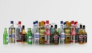 3d model bottle alcohol