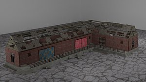 old ruined building 3D model