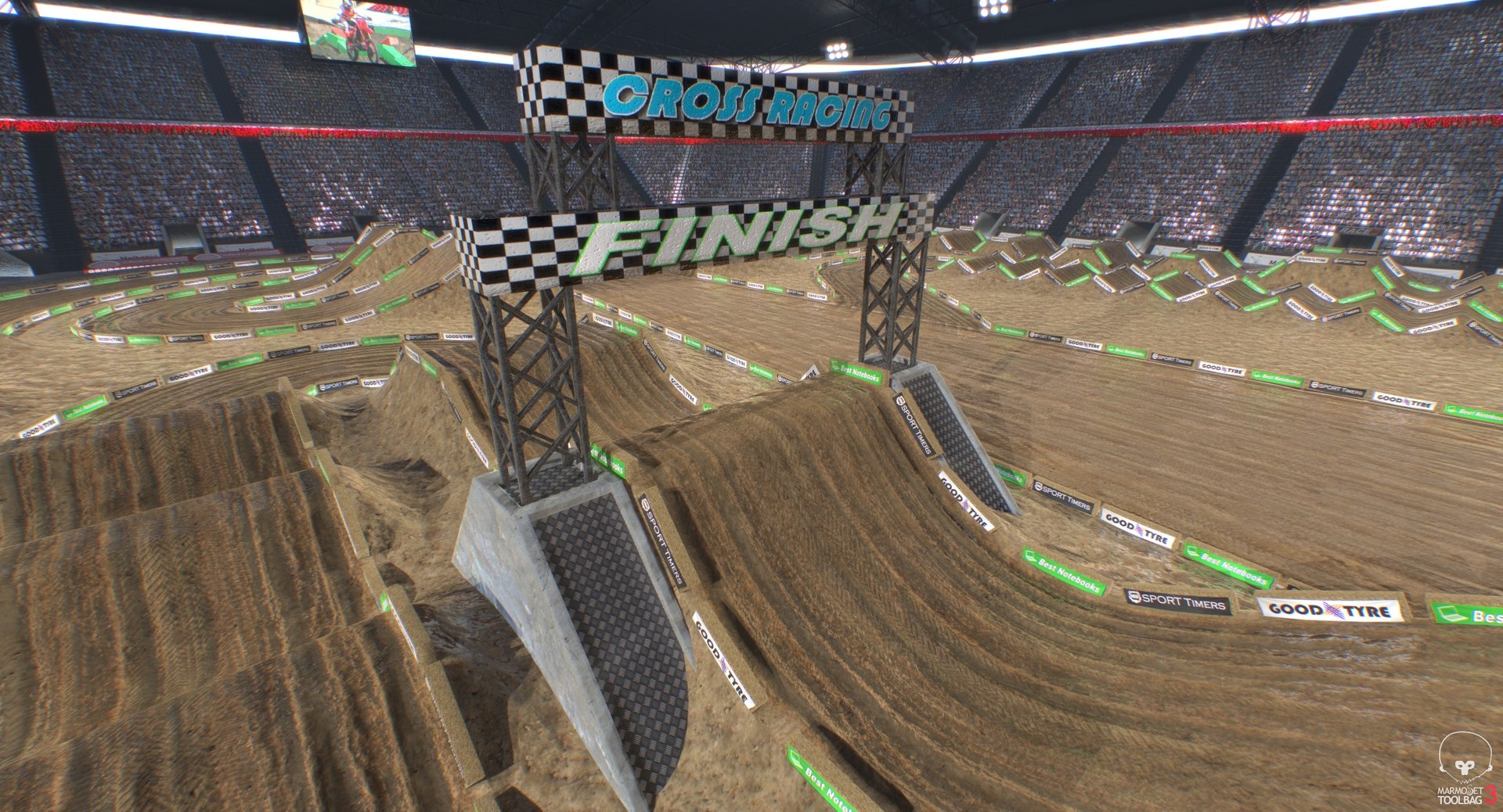 3D Stadium Cross Race Track Model - TurboSquid 1608462