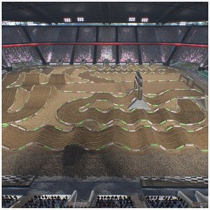 3D stadium cross race track model