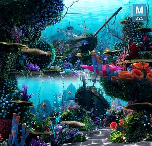 Cartoon Underwater Rigged Animation Maya