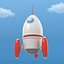 cartoon rocket model