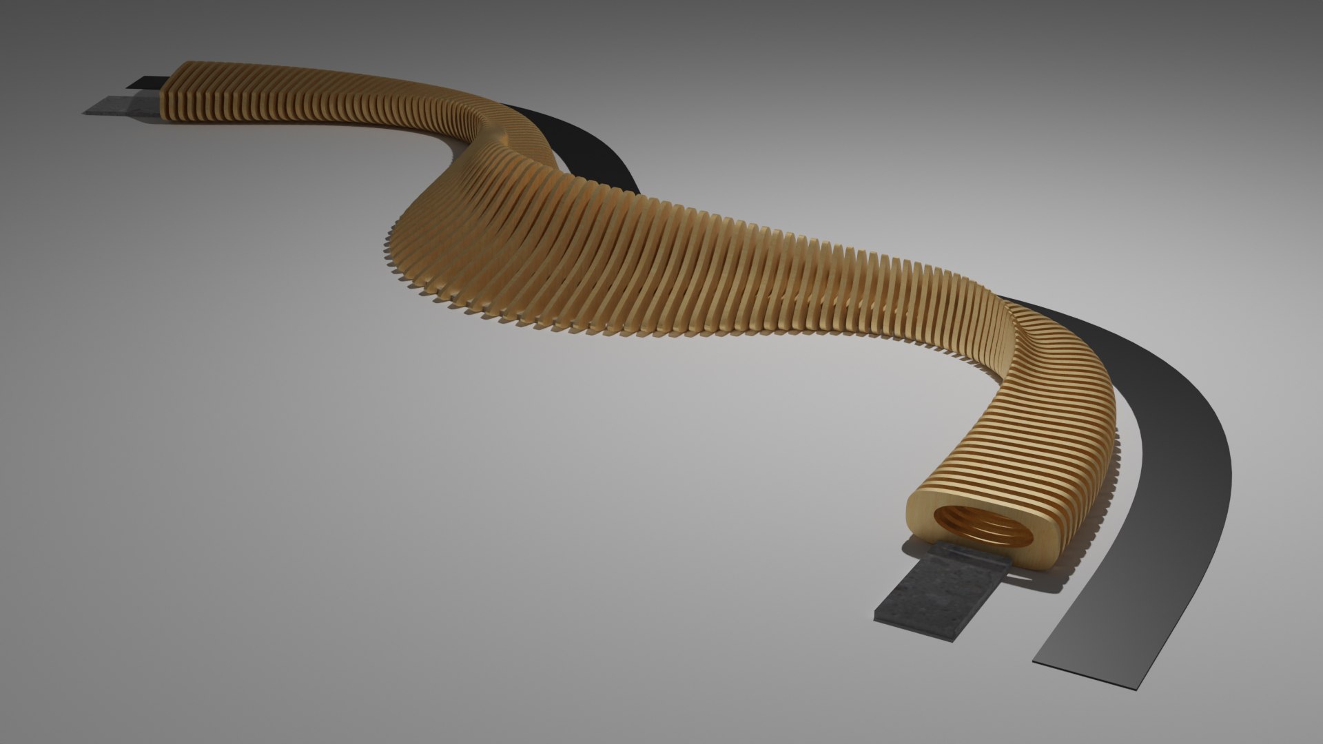 Outdoor Wavy Bench 3D Model - TurboSquid 2058404