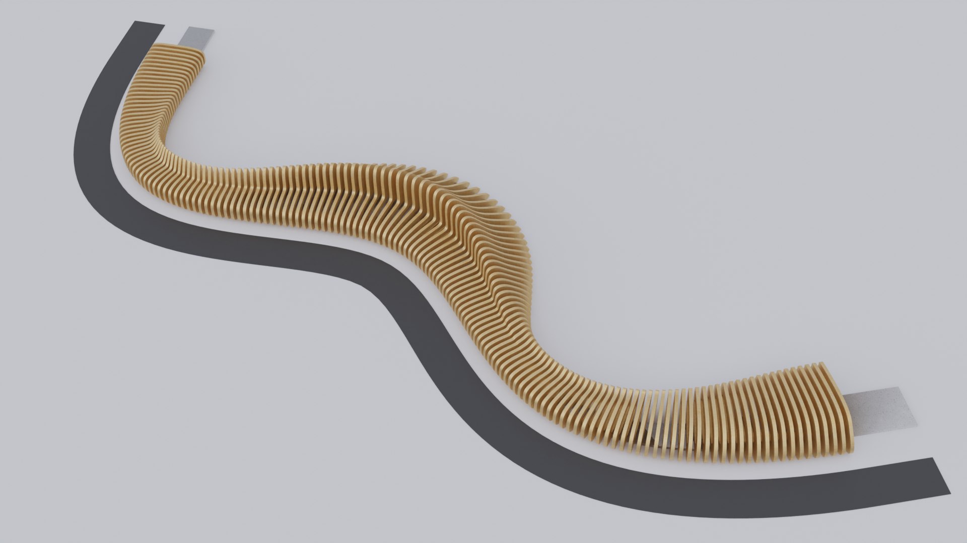 Outdoor Wavy Bench 3D Model - TurboSquid 2058404