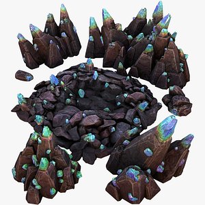 Dungeon Magic Crystals Deposits  Ore and Minerals 3D model