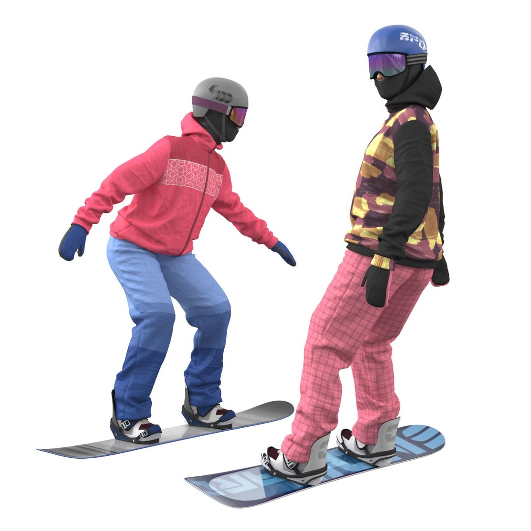 3D Model Snowboard Girls - TurboSquid 1530474