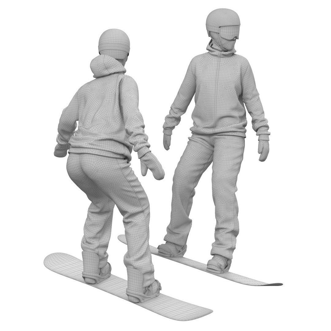 3D Model Snowboard Girls - TurboSquid 1530474