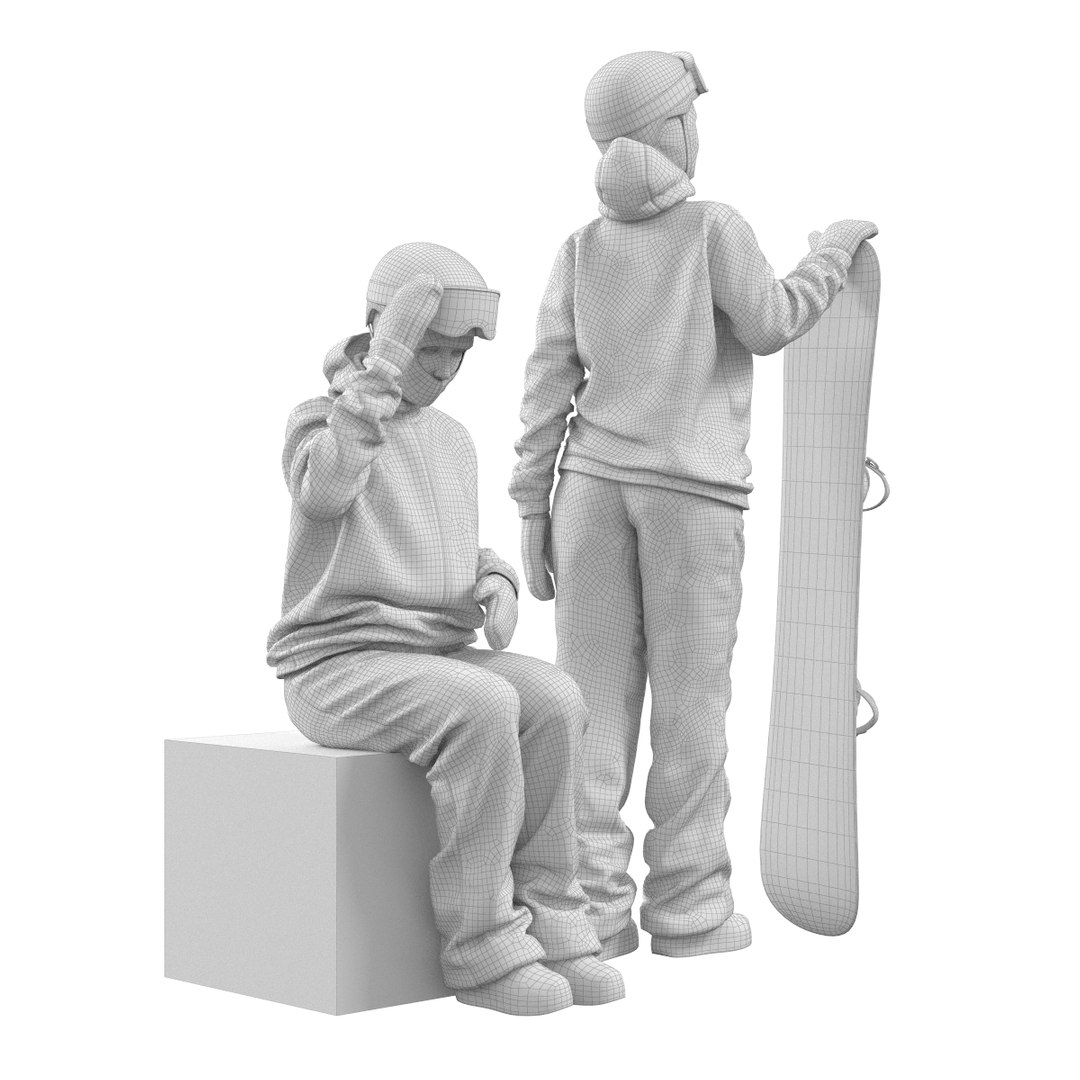 3D Model Snowboard Girls - TurboSquid 1530474