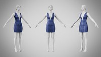 Dress 34 Midnight Blue Velvet With Design