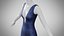 Kleid 34 Mitternachtsblauer Samt mit Design