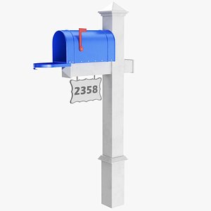 3D Wooden Stand Mailbox model