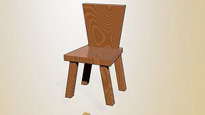 3D model Low Poly Wood Chair