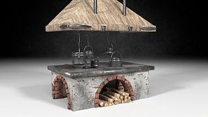 3D model classic stove marquis