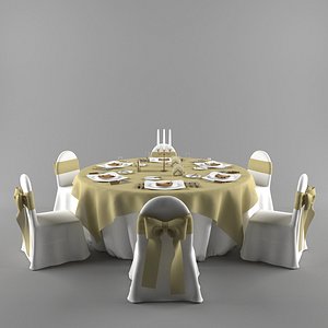 3d banquet table chairs