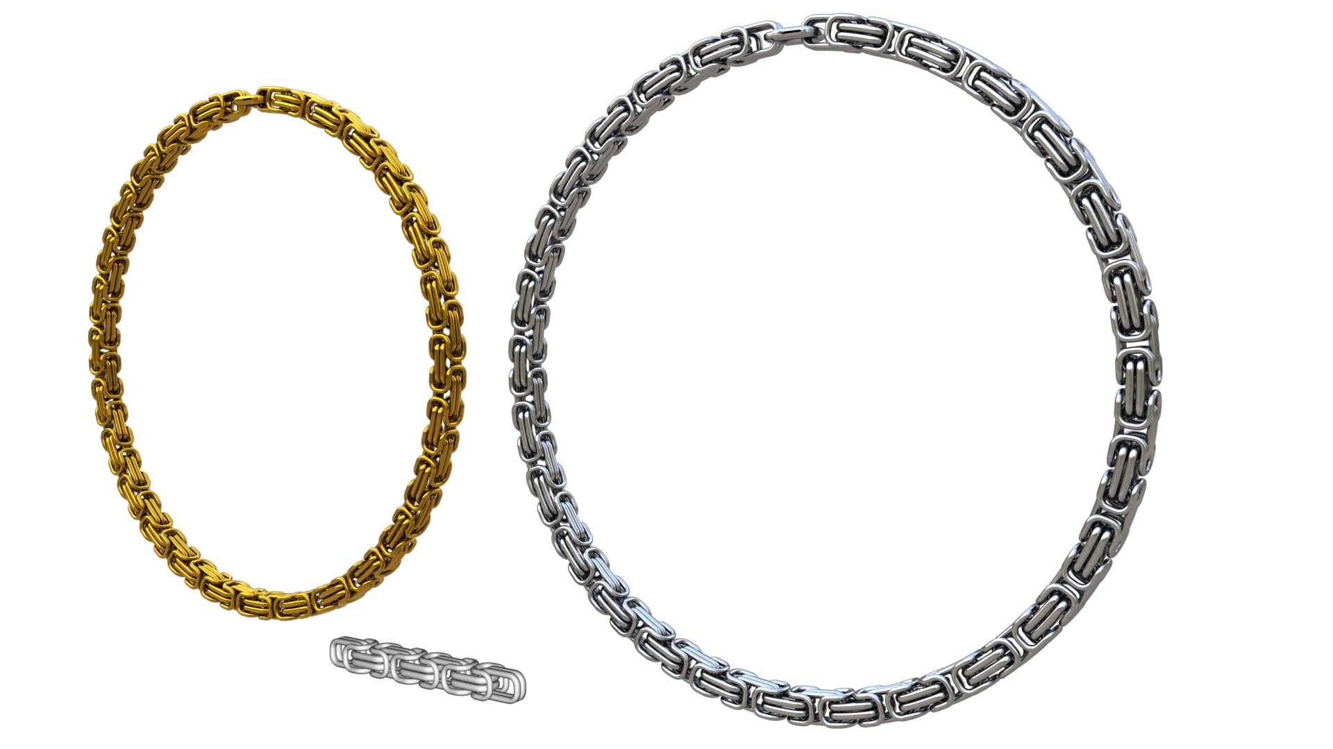 Gold Silver Chain 3D - TurboSquid 1927189