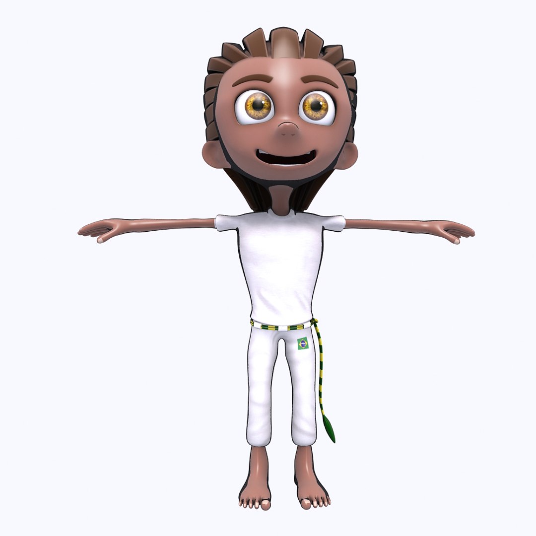 3d Model Capoeira Boy Cartoon Character