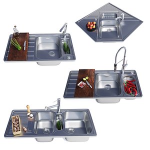 3D model blanco kitchen sinks