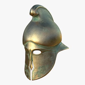 helmet greek bronze model