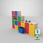 furniture cabinet shelfs kids 3D