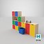 furniture cabinet shelfs kids 3D