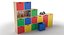 furniture cabinet shelfs kids 3D
