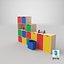 furniture cabinet shelfs kids 3D