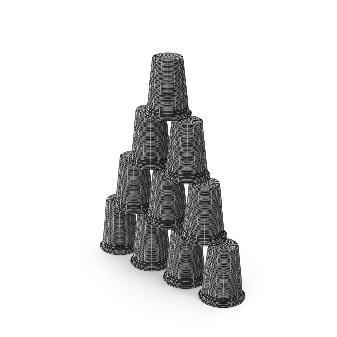 Stack Of Red Plastic Cups Model - TurboSquid 1925937