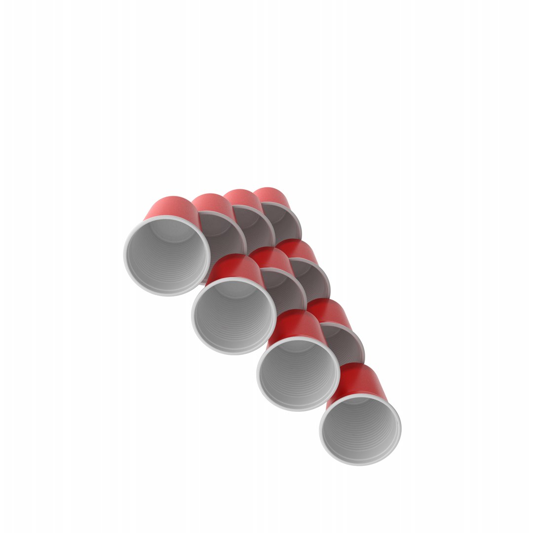Stack Of Red Plastic Cups Model - TurboSquid 1925937