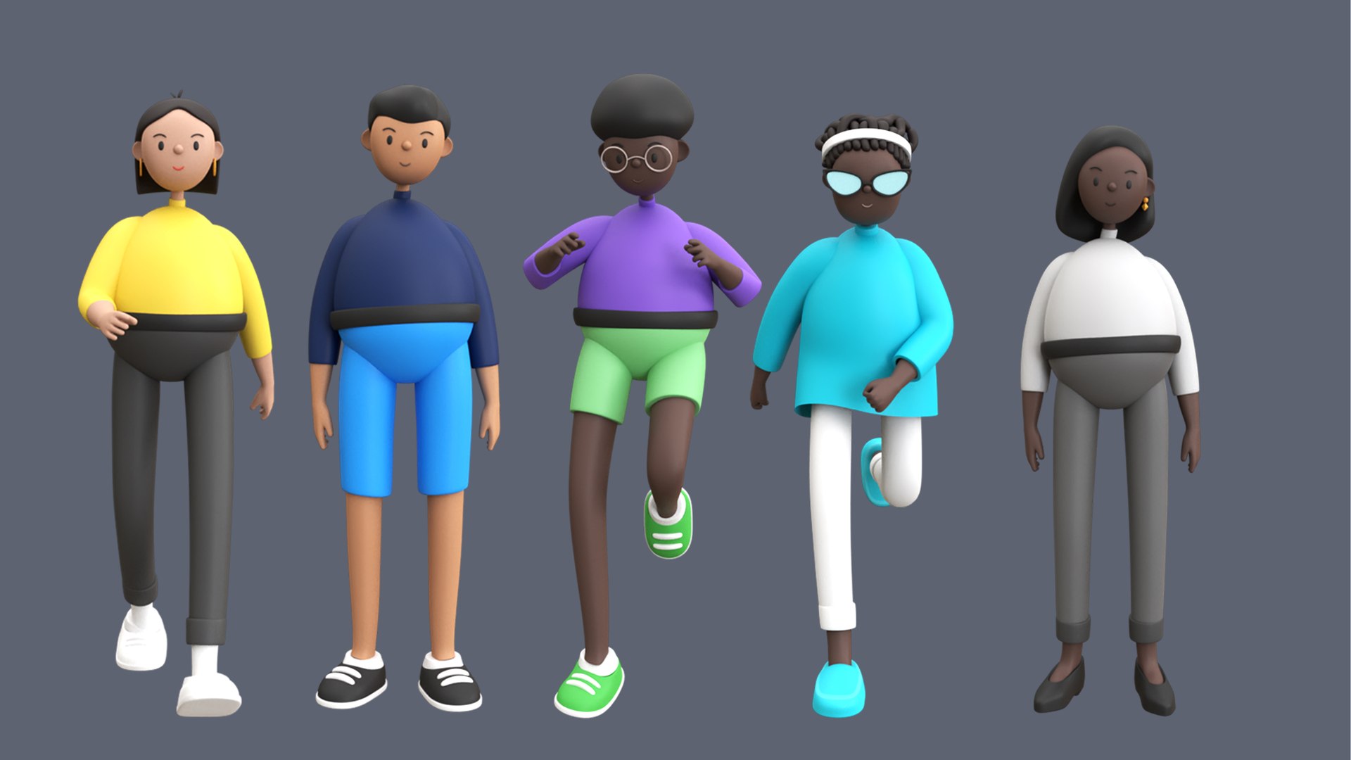3D Characters 4 06 nationalities model - TurboSquid 1977441